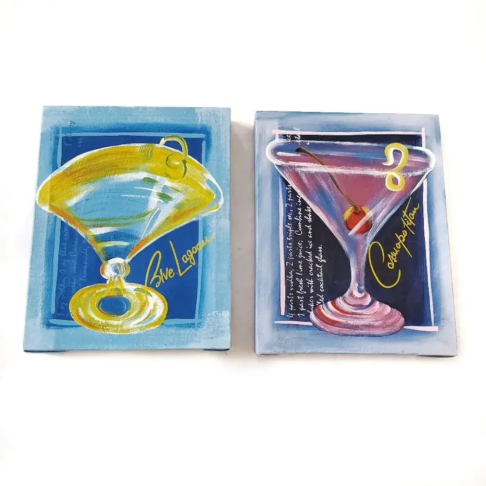 Artwork Painting Pieces with Cocktails and Recipes